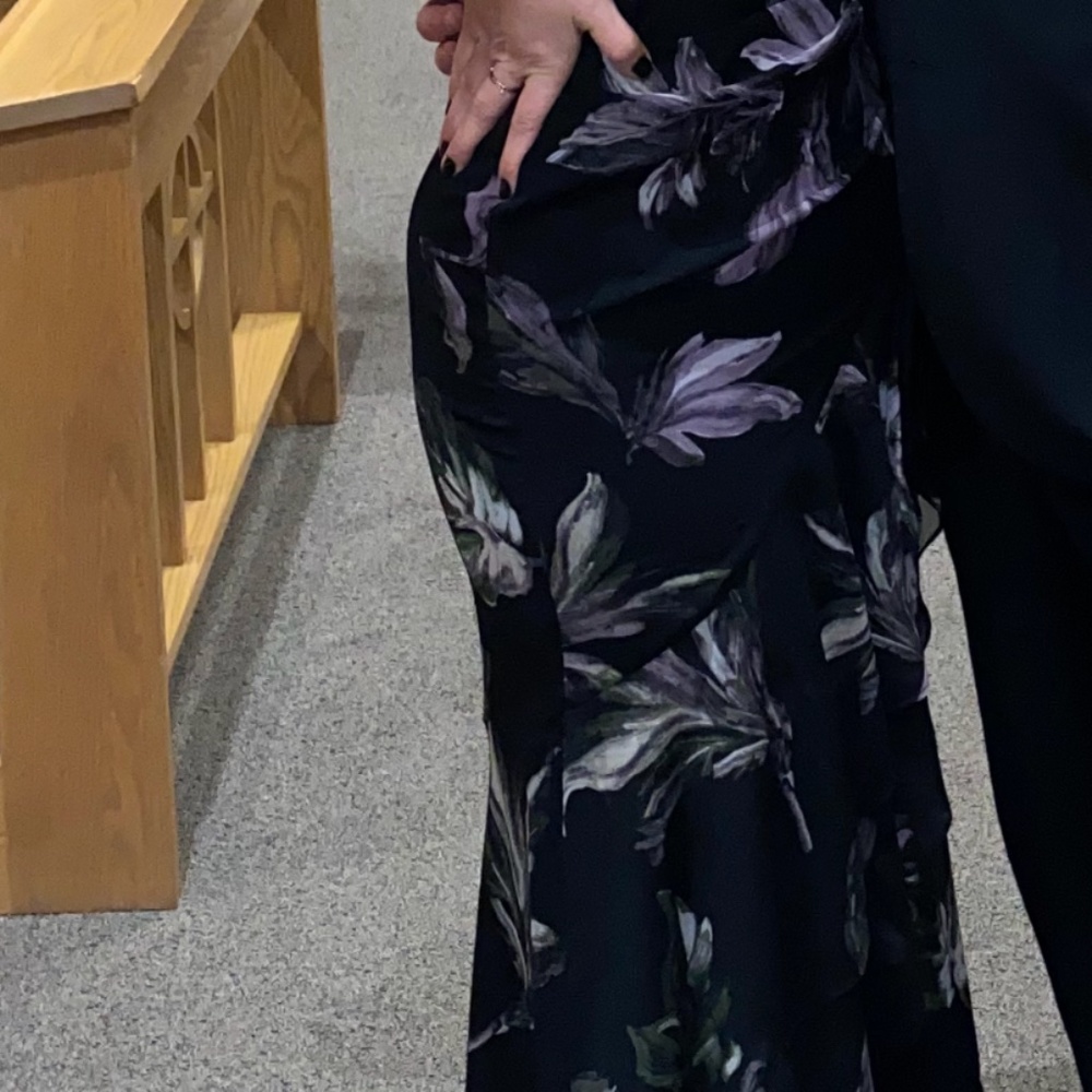 LAUREN RALPH LAUREN Georgette Gown Black Purple